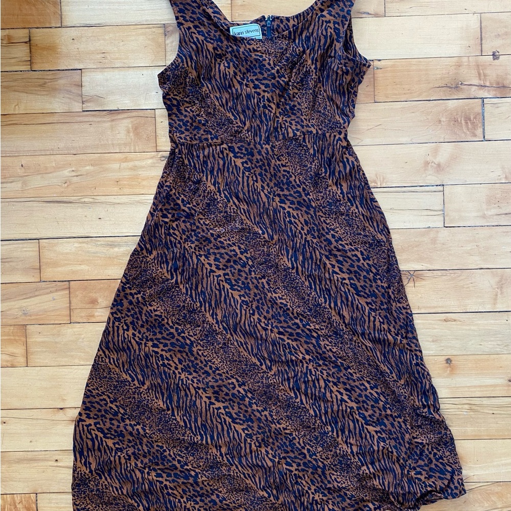 🐆 Vintage Karin Stevens Animal Print Maxi Dress